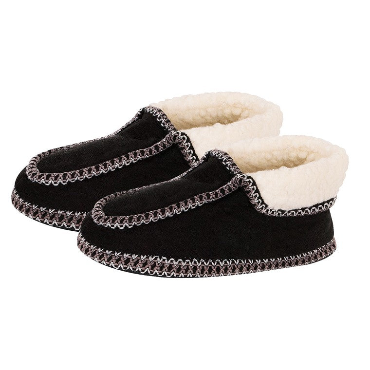 Mens Moccasin Slipper Black