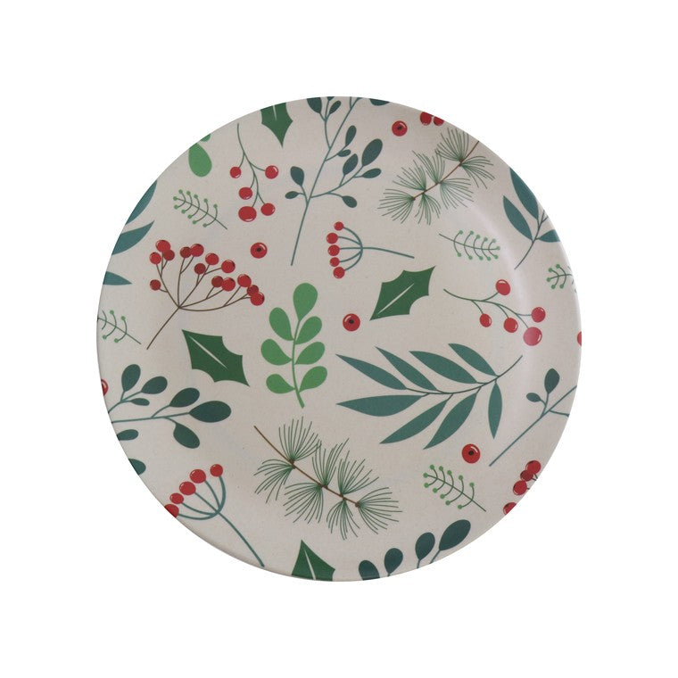 Bamboo Fibre Dinner Plate, 25cm, Asstd