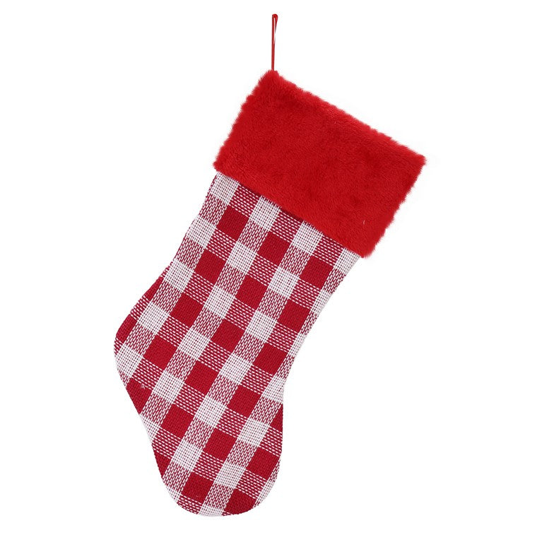 Classic Stocking w/ Plush Trim, 50cm, Asstd