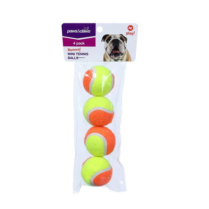 Mini 4cm Tennis Ball, 4pk, 3 Asstd Colours