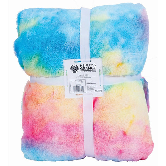 Throw Rug Plush, Rainbow, Asstd