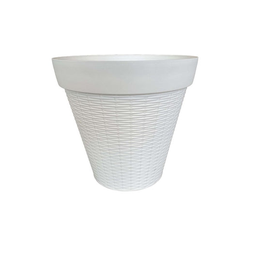 White Wicker Pot, 30cm