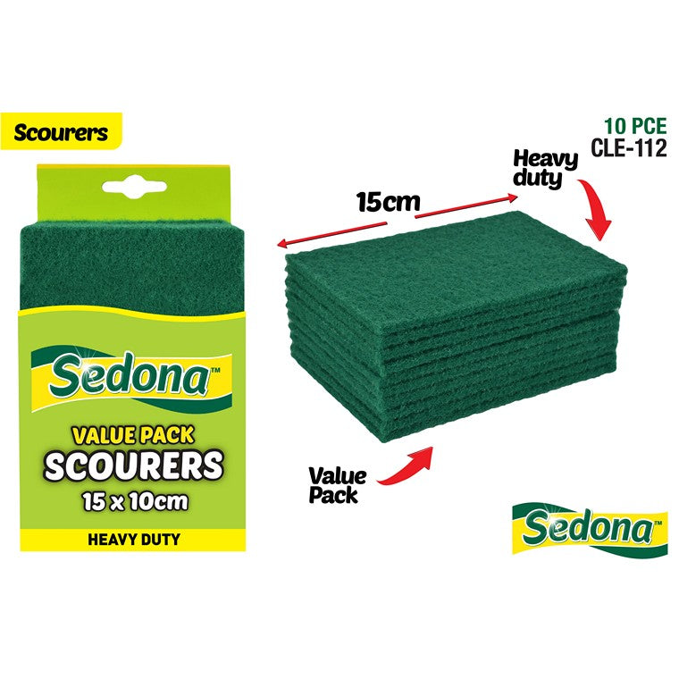 Sedona Scour Pads-Green, 6pk