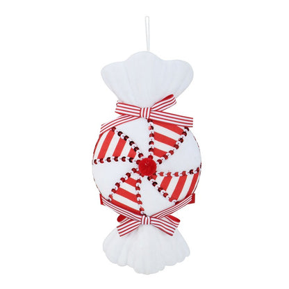 Flocked Candy Cane Sweets, 26cm, Asstd