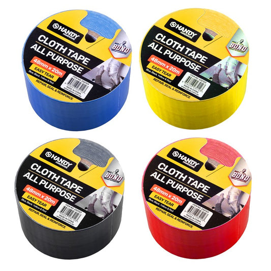 Multi Purpose Cloth Tape, 4 Asstd Colours