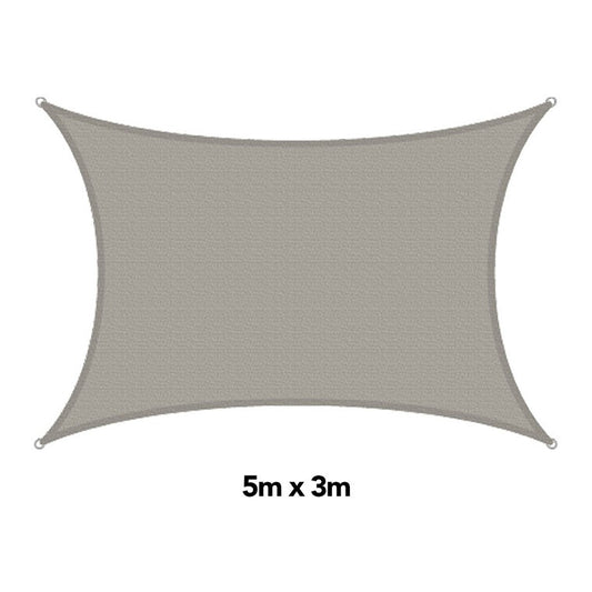 H&G Shade Sail Rectangle Sandstone, 5x3m