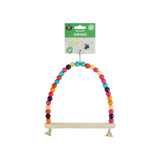 Bird Toy, Beaded Arch Swing w/ Bell