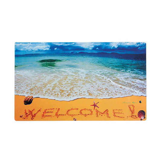 Printed Rubber Door Mat, 45x76cm, Asstd Designs