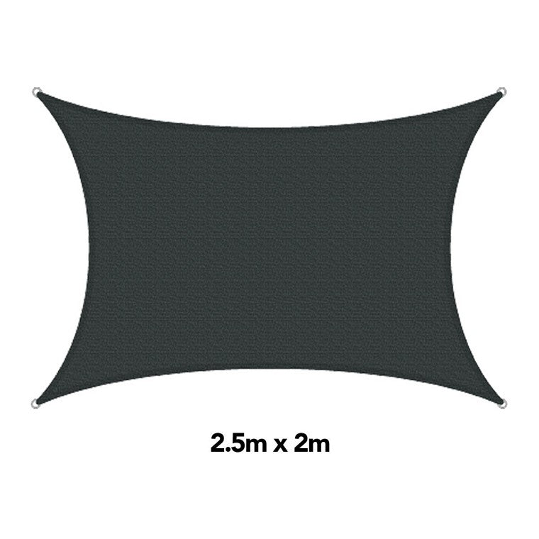 H&G Shade Sail Rectangle Charcoal, 2.5 x 2m