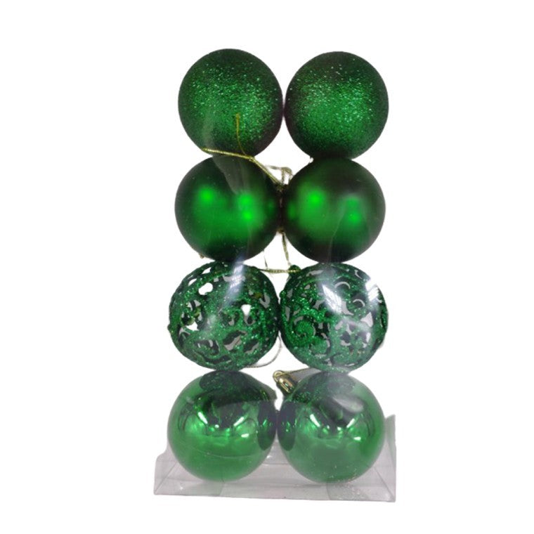 Christmas Bauble 8pk 60mm Green