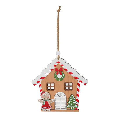 Gingerbread House Hanging Decoration, 13cm, Asstd