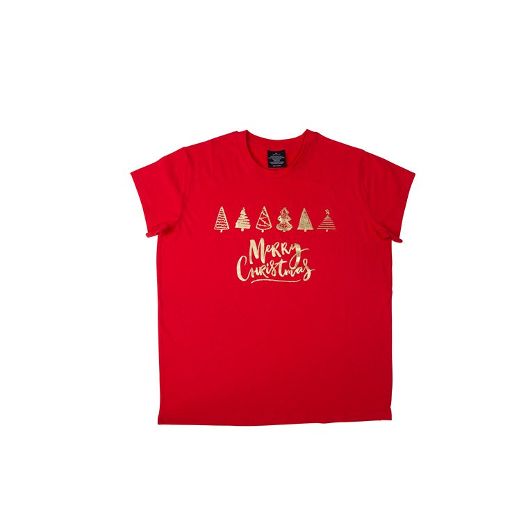 Christmas Ladies Foiled T-Shirt, Asstd