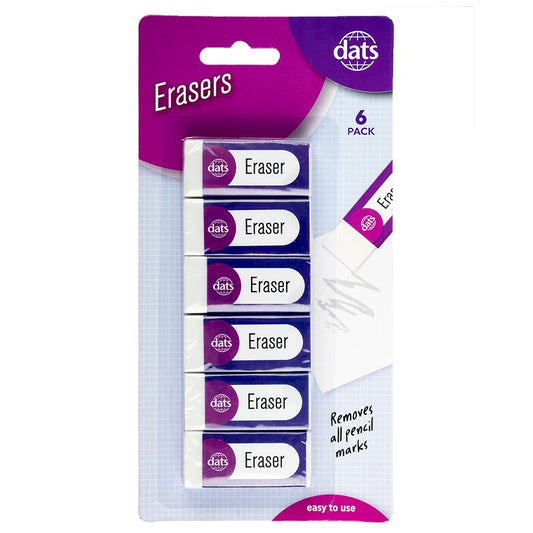 Erasers, 6pk