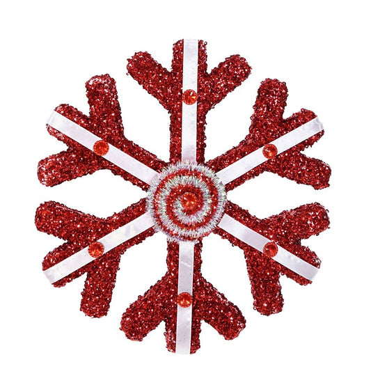 Hanging Foam Sequin Snowflake, 24cm, Asstd