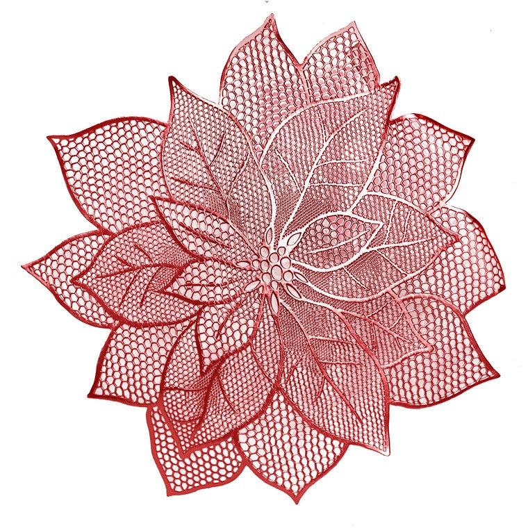 Metallic Placemat Poinsettia, 48cm