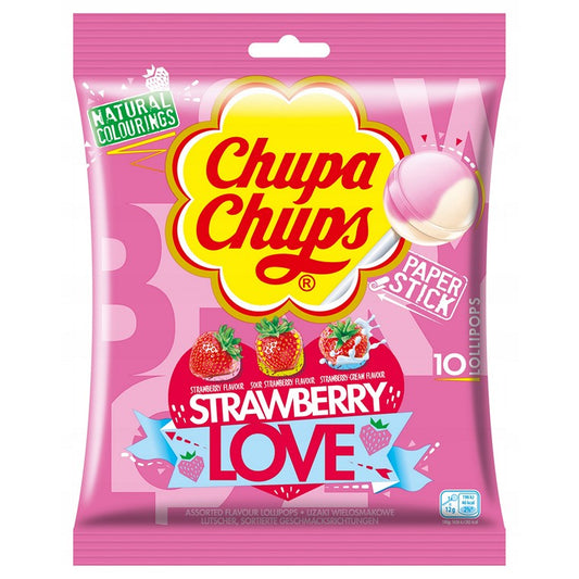 Chupa Chups Strawberry Love, 10pk