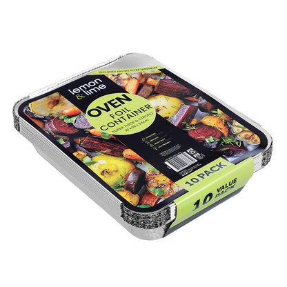 L&L Foil Container w/ Lid, 10pk