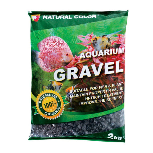 Aquarium Black Gloss Gravel, 2kg