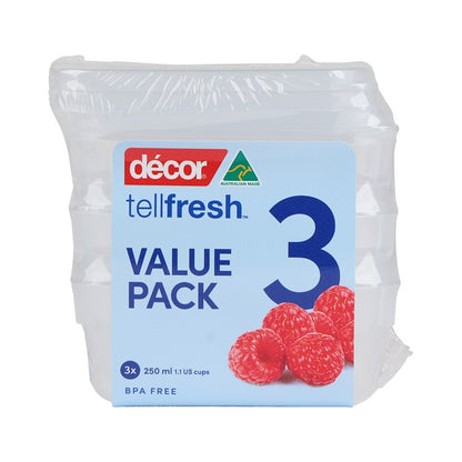 Décor Tellfresh Containers, 250ml, 3pk