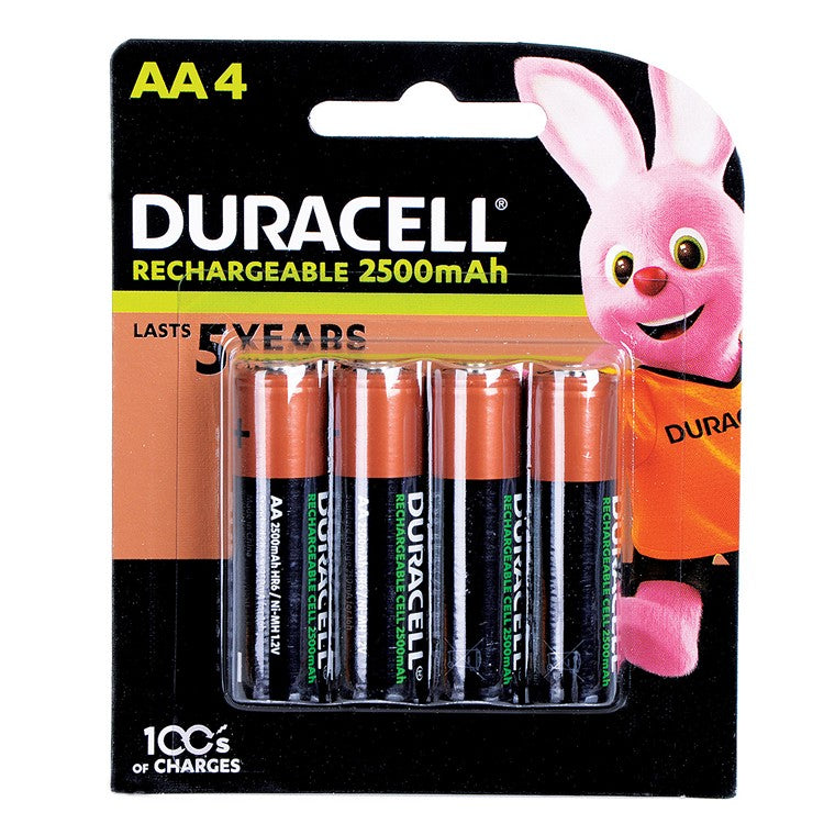 Duracell Rechargeable Batteries, AA, 4pk x 6 x 4