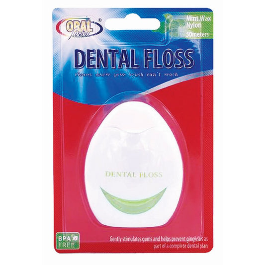 Oral Fusion Dental Floss, 50m, BPA Free, Mint Wax