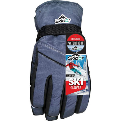 Mens Ski Gloves, Water Resistant, 3 Asstd Colours