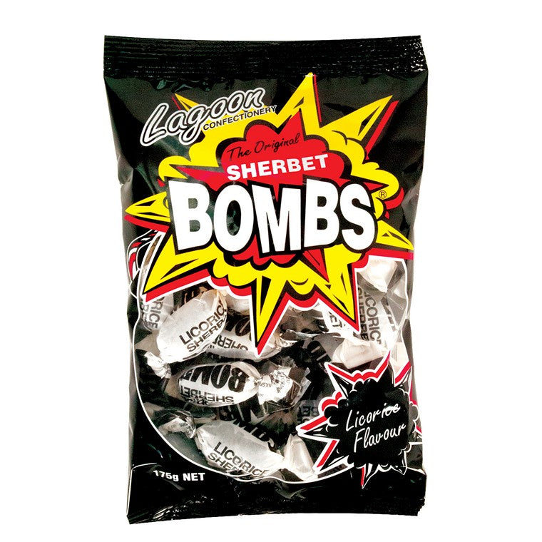 Licorice Sherbert Bombs, 175gm