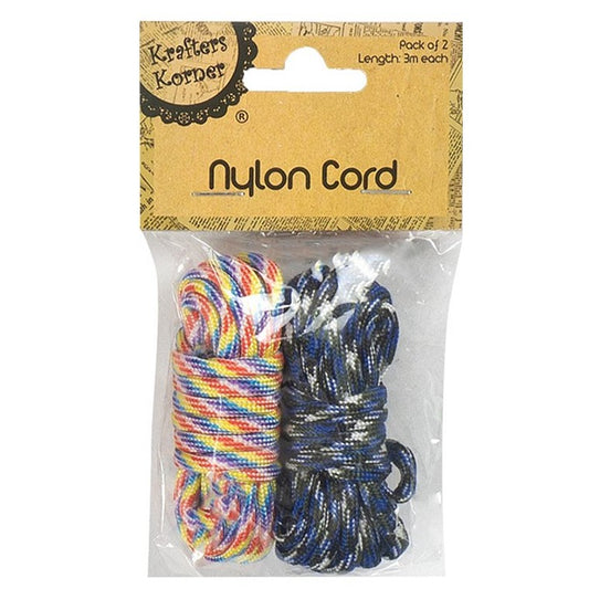 Nylon Cord, 2pk, 3 Asstd Designs