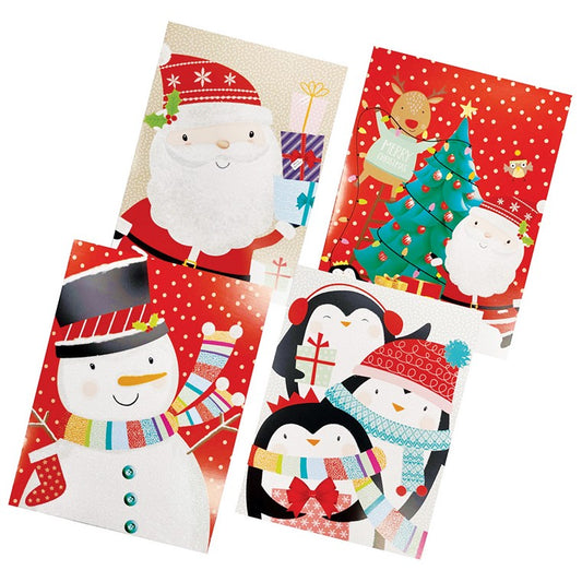 Xmas Cards Jolly Foiled, 8pk