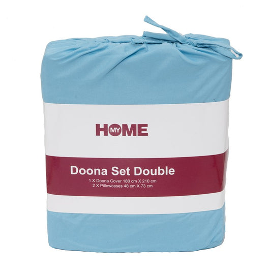 My Home Microfibre Doona Set, Double, Blue