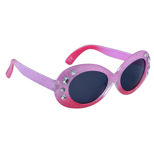 Kids, Oval Sunglasses, Pink & Purple Ombre Glitter w/ Gems
