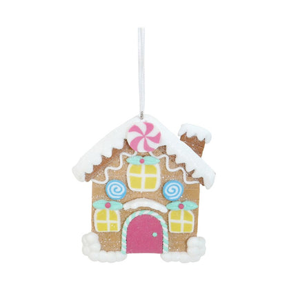 Hanging Gingerbread House, 10cm, Asstd