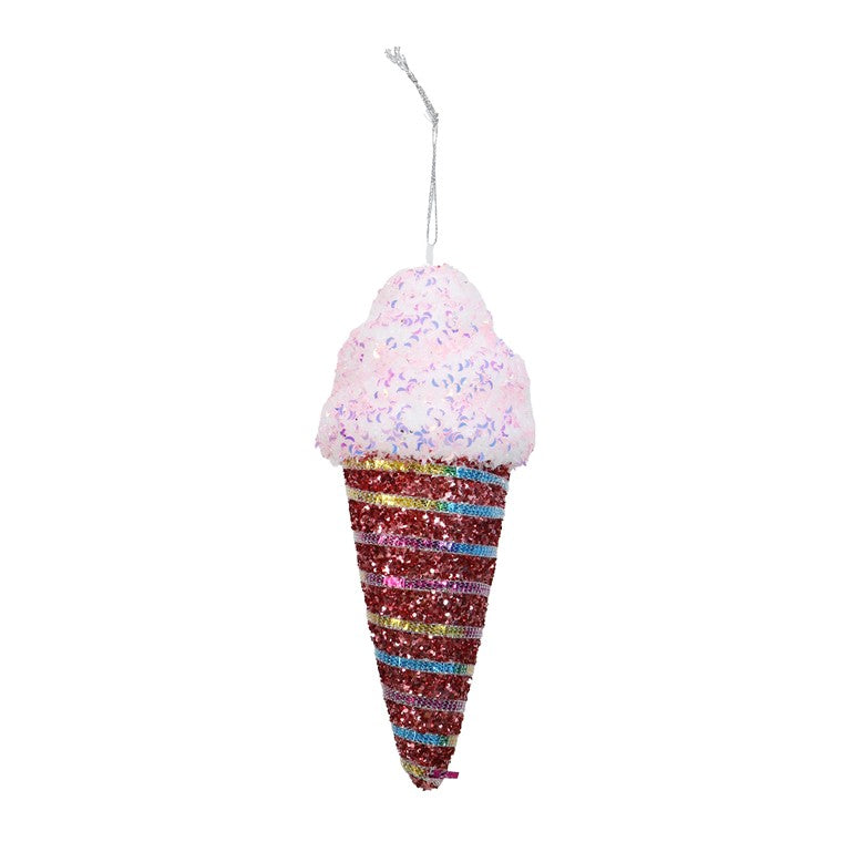 Hanging Icecream Rainbow Cone, 15cm, Asstd