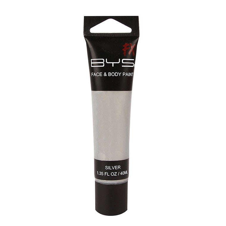 BYS Fx Face & Body Paint Tube, 40ml, Silver