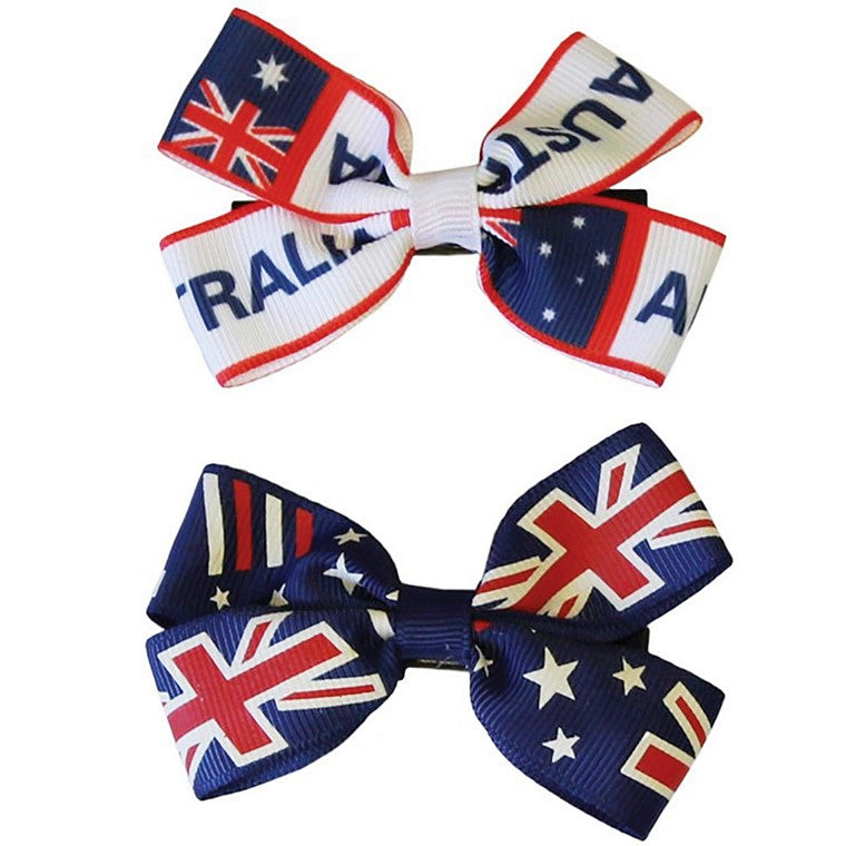 Aussie Bow Hairclips, 2pk