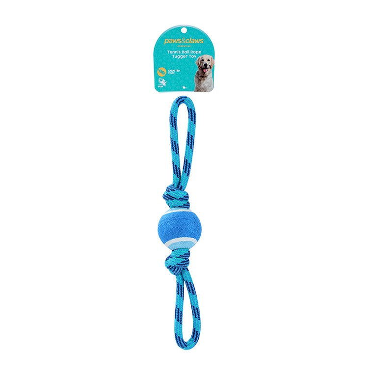 Tennis Ball Rope Tugger Toy, Asstd