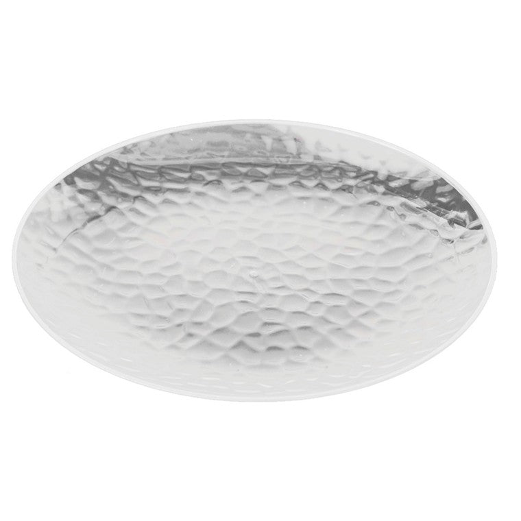 Reusable Dimple Plate w/ Silver Rim, 23cm