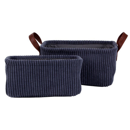 H&G Corduroy Storage Basket Rectangle, Set Of 2