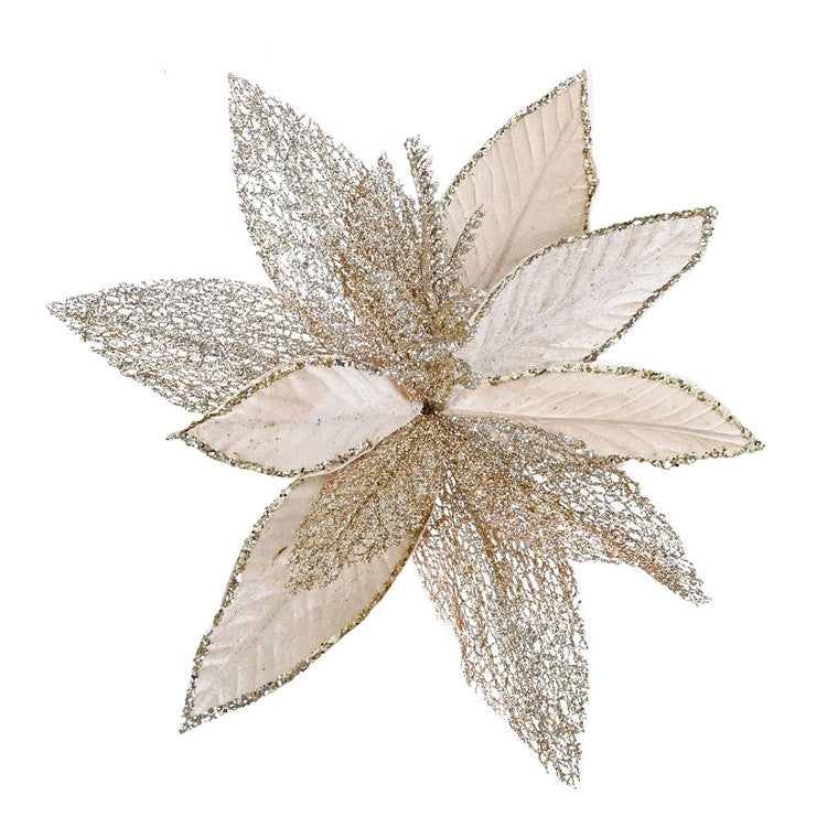 Regal Mesh Velvet Poinsettia Clip, Asstd