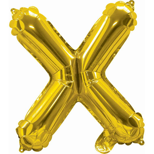 Gold Foil Balloon, 35cm, Letter X