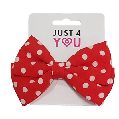 Hair Clip Bow, Spots, 3 Asstd Colours