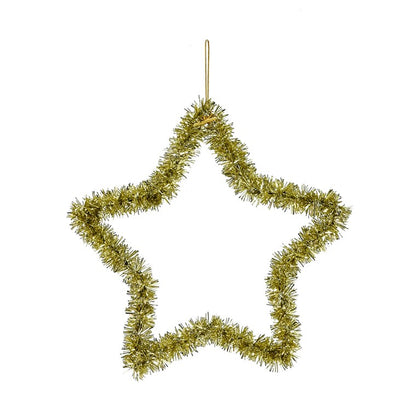 Hanging Tinsel Star, 20cm, Asstd