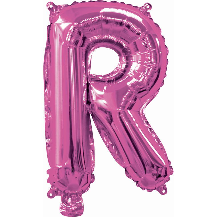 Pink Foil Balloon, 35cm, Letter R