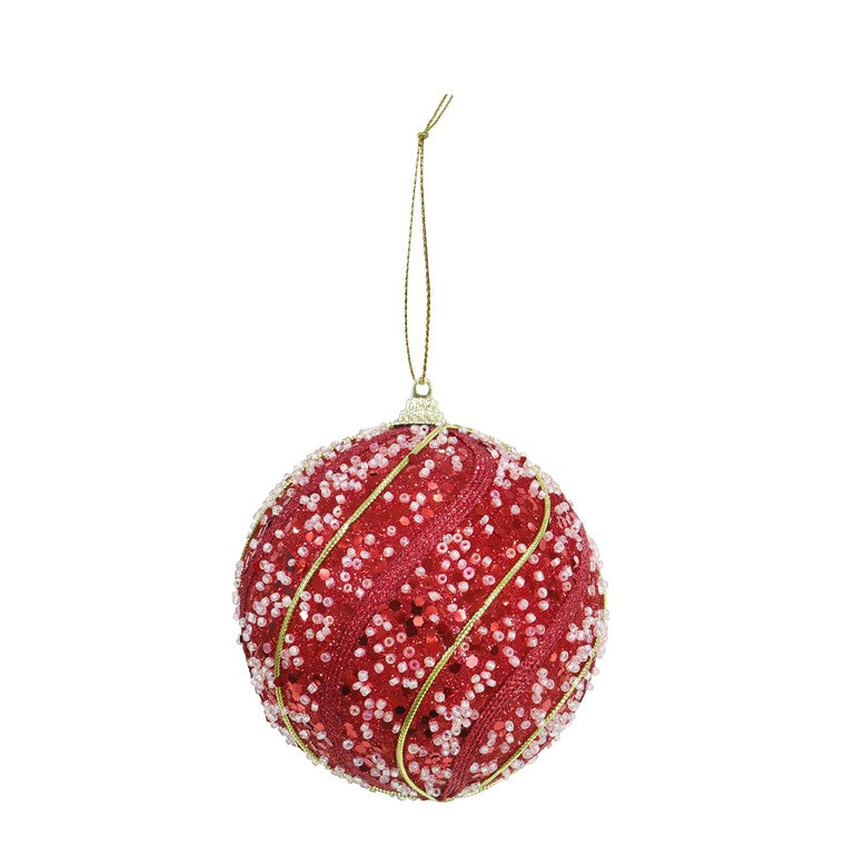 Snowbead Bauble, 10cm, Asstd