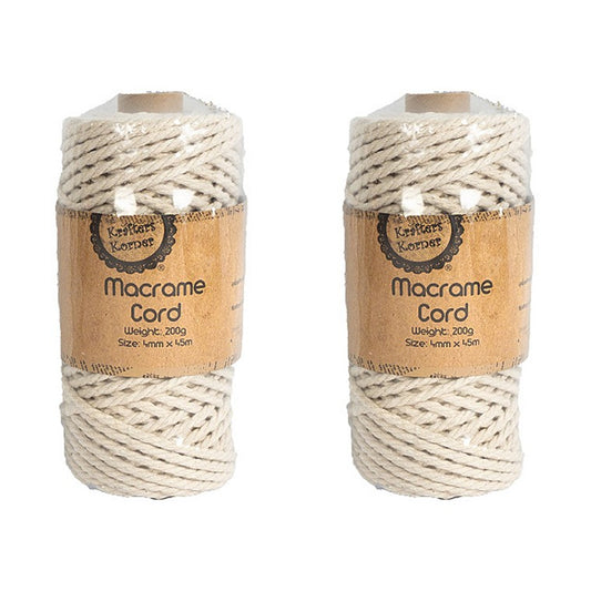 Twisted Macrame Rope, 4mmx45m