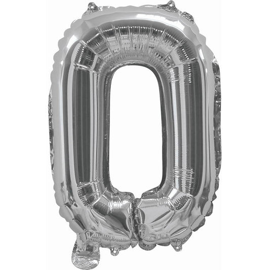 Silver Foil Balloon, 35cm, Letter O