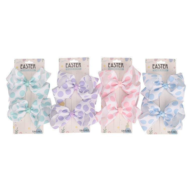 Easter Hair Bows, 2pk, Asstd