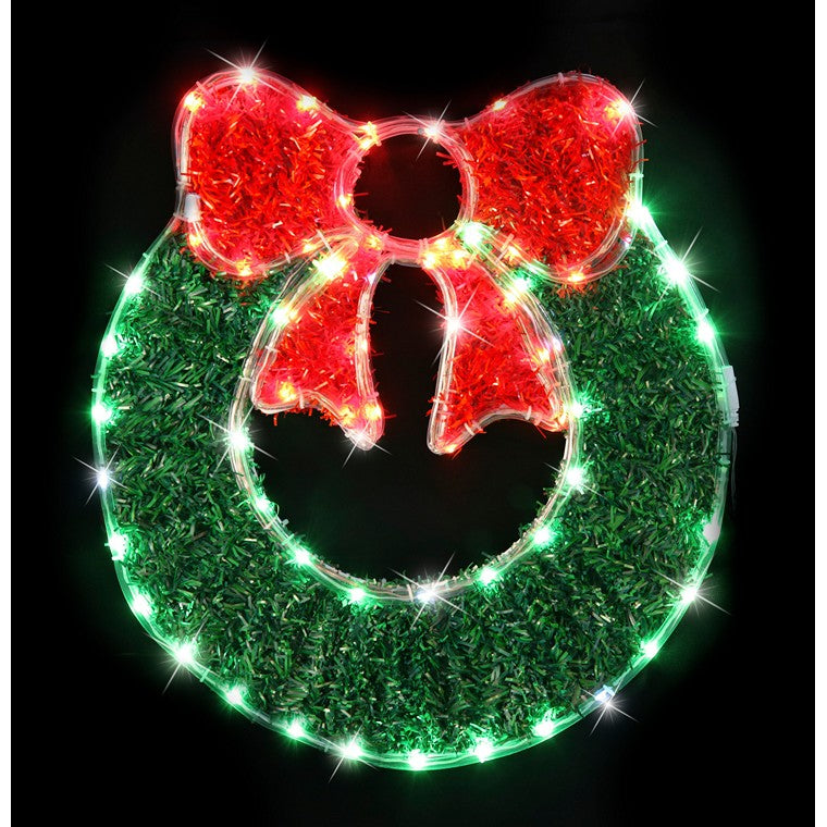 Tinsel LED Ropelight Wreath