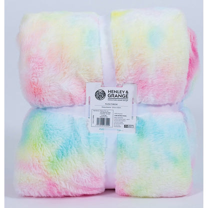 Throw Rug Plush, Rainbow, Asstd