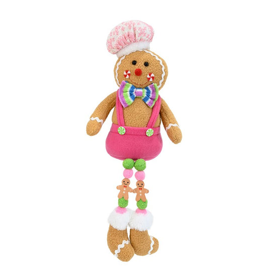 Sitting Candy Gingerbread w/ Dangly Legs, 43cm, Asstd